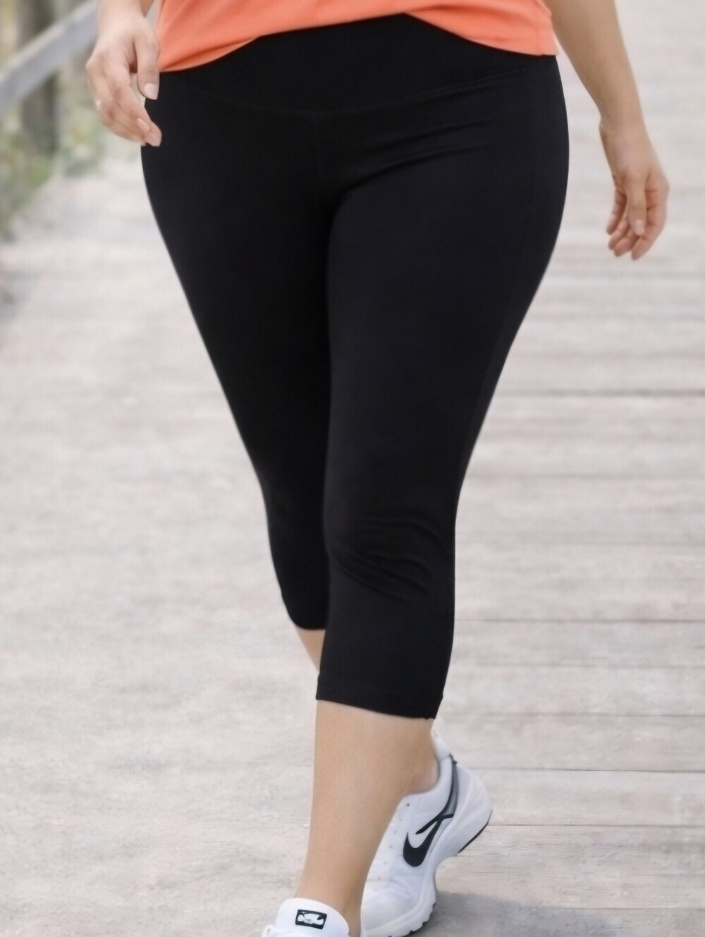 Active Zone Black Yoga Capri Leggings Cotton Stretch 5X NWT Athletic